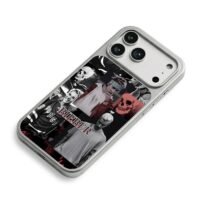 Justin Bieber collage with skulls iPhone 17 Pro Max Electroplated Silver Case2