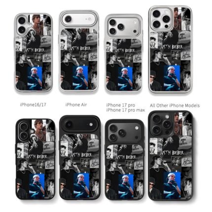 Justin Bieber concert photo collage Chris Brown Phone Case Black Electroplated Silver For Iphone 11 To 17