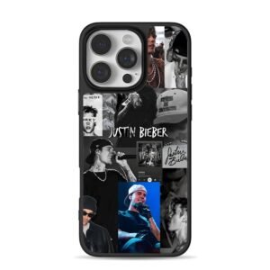 Justin Bieber concert photo collage iPhone 16 Pro Max Black Case