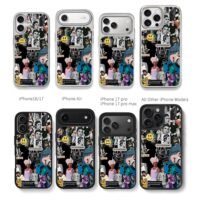 Justin Bieber drew tour fan collage Chris Brown Phone Case Black Electroplated Silver For Iphone 11 To 17