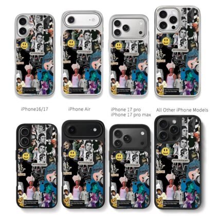 Justin Bieber drew tour fan collage Chris Brown Phone Case Black Electroplated Silver For Iphone 11 To 17