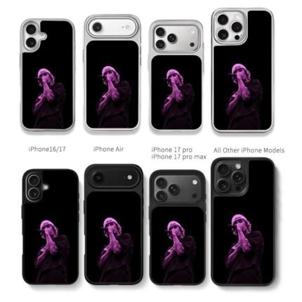 Justin Bieber in drew beanie purple Chris Brown Phone Case Black Electroplated Silver For Iphone 11 To 17