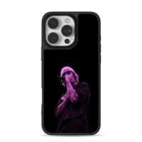 Justin Bieber in drew beanie purple iPhone 16 Pro Max Black Case