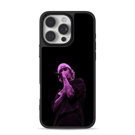 Justin Bieber in drew beanie purple iPhone 16 Pro Max Black Case