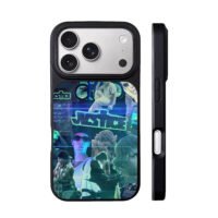 Justin Bieber Justice neon collage iPhone 17 Pro Max Black Case