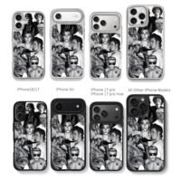 Justin Bieber monochrome collage Chris Brown Phone Case Black Electroplated Silver For Iphone 11 To 17