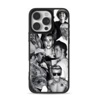 Justin Bieber monochrome collage iPhone 16 Pro Max Black Case