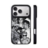 Justin Bieber monochrome collage iPhone 17 Pro Max Black Case