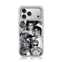 Justin Bieber monochrome collage iPhone 17 Pro Max Electroplated Silver Case1