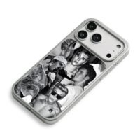 Justin Bieber monochrome collage iPhone 17 Pro Max Electroplated Silver Case2