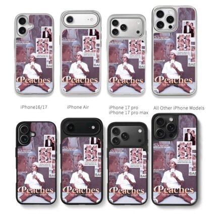 Justin Bieber Peaches lyric collage Chris Brown Phone Case Black Electroplated Silver For Iphone 11 To 17