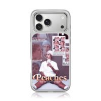 Justin Bieber Peaches lyric collage iPhone 17 Pro Max Electroplated Silver Case1