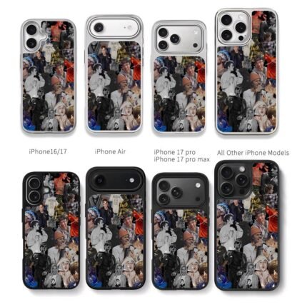 Justin Bieber photo collage Chris Brown Phone Case Black Electroplated Silver For Iphone 11 To 17