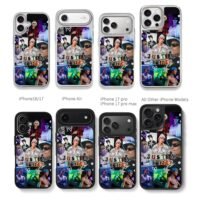 Justin Bieber photo collage Chris Brown Phone Case Black Electroplated Silver For Iphone 11 To 17