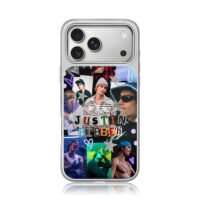 Justin Bieber photo collage iPhone 17 Pro Max Electroplated Silver Case1