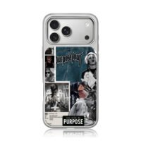 Justin Bieber Purpose Tour collage iPhone 17 Pro Max Electroplated Silver Case1