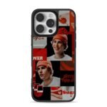 Justin Bieber red aesthetic collage iPhone 16 Pro Max Black Case