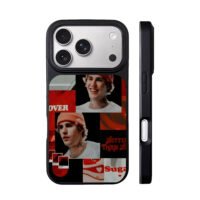 Justin Bieber red aesthetic collage iPhone 17 Pro Max Black Case