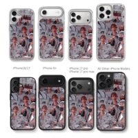 Justin Bieber themed photo collage Chris Brown Phone Case Black Electroplated Silver For Iphone 11 To 17