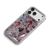 Justin Bieber themed photo collage iPhone 17 Pro Max Electroplated Silver Case2