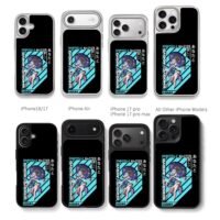 Kagura Onmyoji girl with umbrella Chris Brown Phone Case Black Electroplated Silver For Iphone 11 To 17