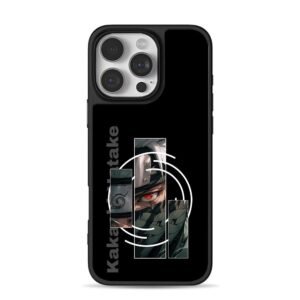 Kakashi Hatake Sharingan Konoha art iPhone 16 Pro Max Black Case