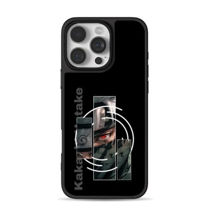 Kakashi Hatake Sharingan Konoha art iPhone 16 Pro Max Black Case