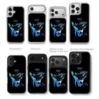 Kakashi Naruto blue mask art Chris Brown Phone Case Black Electroplated Silver For Iphone 11 To 17