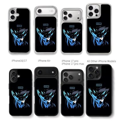 Kakashi Naruto blue mask art Chris Brown Phone Case Black Electroplated Silver For Iphone 11 To 17