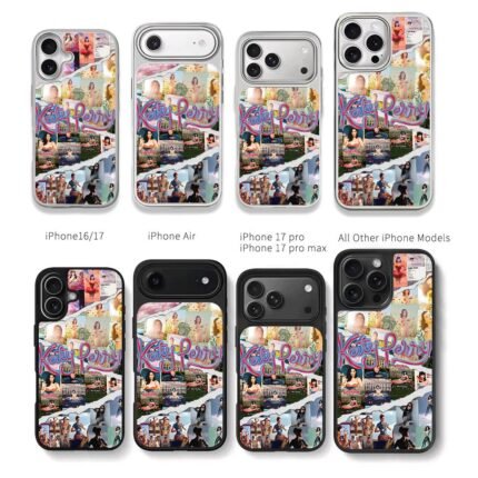Katy Perry themed photo collage Chris Brown Phone Case Black Electroplated Silver For Iphone 11 To 17