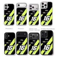 Kaulig Racing Chevy 16 AJ Livery Chris Brown Phone Case Black Electroplated Silver For Iphone 11 To 17