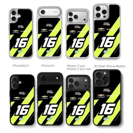 Kaulig Racing Chevy 16 AJ Livery Chris Brown Phone Case Black Electroplated Silver For Iphone 11 To 17