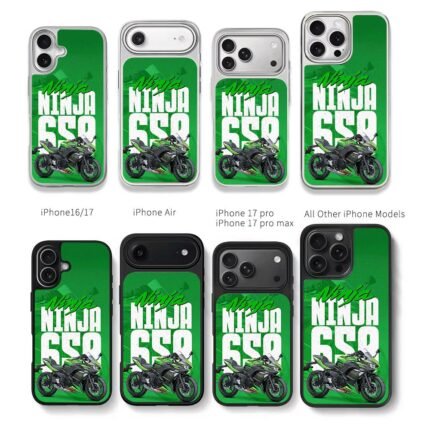 Kawasaki Ninja 650 green sport bike Chris Brown Phone Case Black Electroplated Silver For Iphone 11 To 17