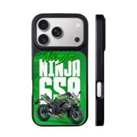 Kawasaki Ninja 650 green sport bike iPhone 17 Pro Max Black Case