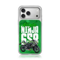 Kawasaki Ninja 650 green sport bike iPhone 17 Pro Max Electroplated Silver Case1