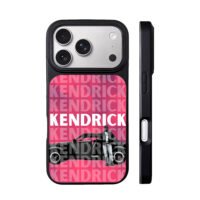 Kendrick by car pink repeated text iPhone 17 Pro Max Black Case