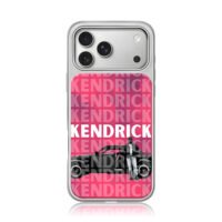 Kendrick by car pink repeated text iPhone 17 Pro Max Electroplated Silver Case1