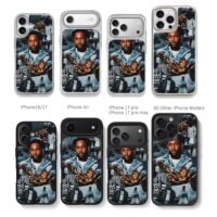 Kendrick Lamar hip hop Grammy art Chris Brown Phone Case Black Electroplated Silver For Iphone 11 To 17