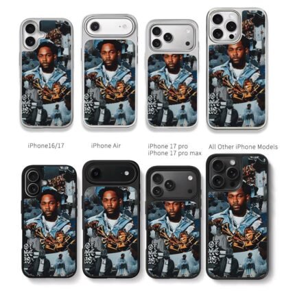 Kendrick Lamar hip hop Grammy art Chris Brown Phone Case Black Electroplated Silver For Iphone 11 To 17
