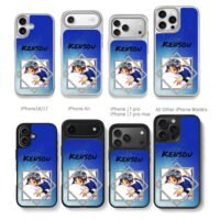 Kensou anime boy hearts blue Chris Brown Phone Case Black Electroplated Silver For Iphone 11 To 17