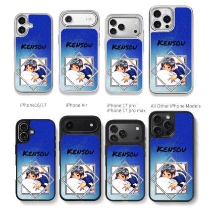 Kensou anime boy hearts blue Chris Brown Phone Case Black Electroplated Silver For Iphone 11 To 17
