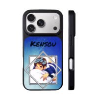 Kensou anime boy hearts blue iPhone 17 Pro Max Black Case