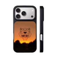 Kenzo tiger head logo sunset forest iPhone 17 Pro Max Black Case