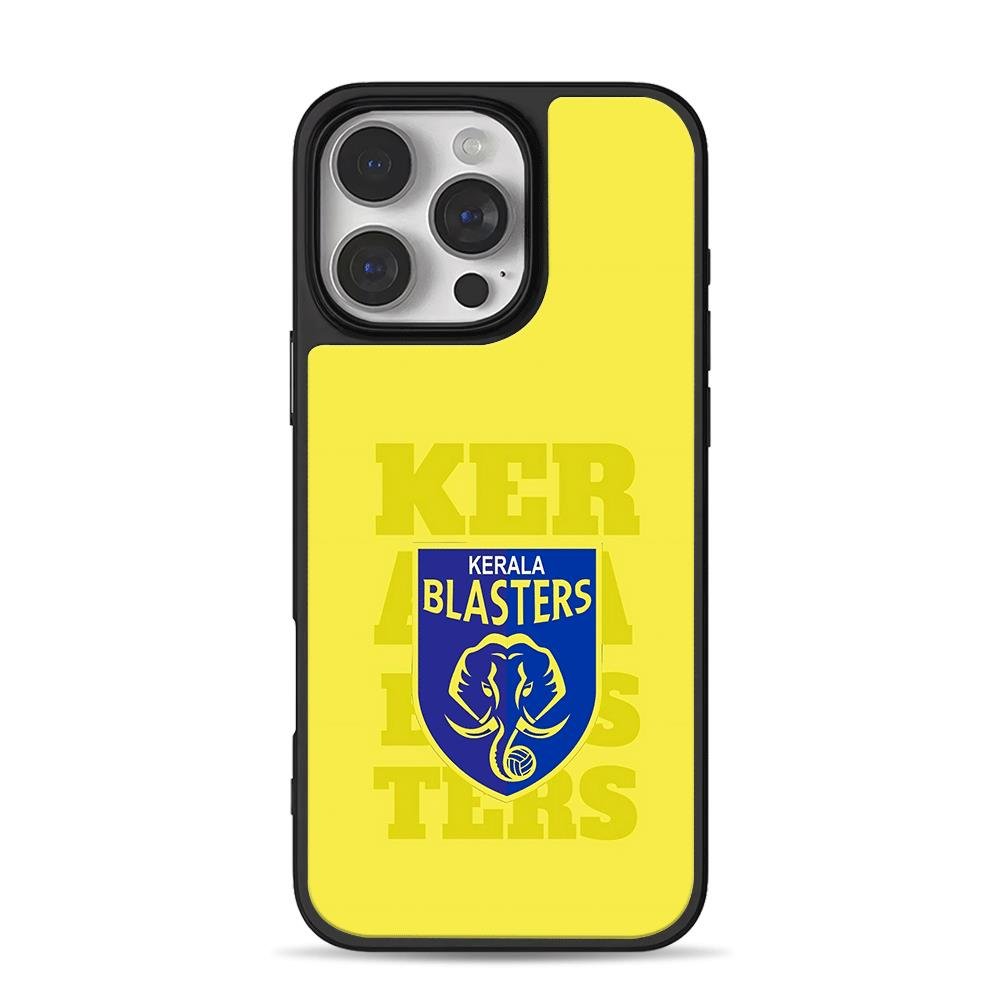Kerala Blasters elephant ball logo iPhone 16 Pro Max Black Case Kerala Blasters elephant ball logo Phone Case for iPhone 11-17 & Samsung Galaxy S24-S26 - Image 1