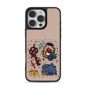 Key fire jar monster crown art Phone Case for iPhone 11-17 & Samsung Galaxy S24-S26