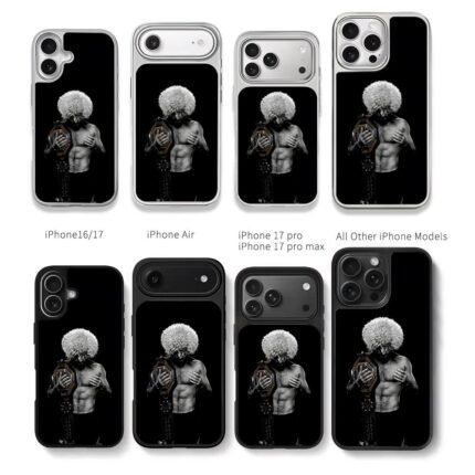 Khabib holding UFC champion belt Chris Brown Phone Case Black Electroplated Silver For Iphone 11 To 17