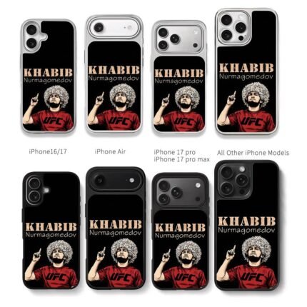 Khabib Nurmagomedov UFC fighter art Chris Brown Phone Case Black Electroplated Silver For Iphone 11 To 17