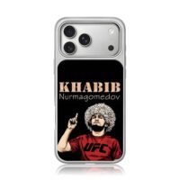 Khabib Nurmagomedov UFC fighter art iPhone 17 Pro Max Electroplated Silver Case1