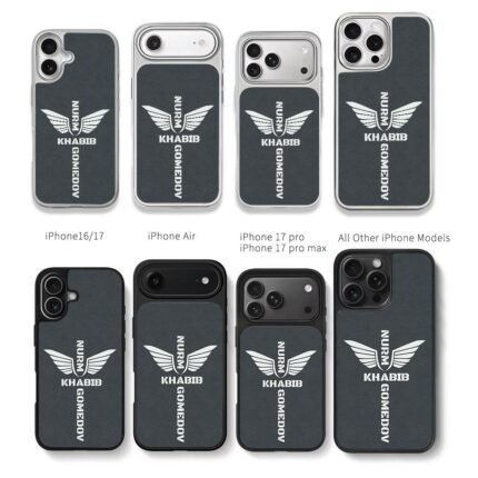 Khabib Nurmagomedov winged logo Chris Brown Phone Case Black Electroplated Silver For Iphone 11 To 17