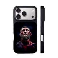 Khamzat Chimaev UFC portrait art iPhone 17 Pro Max Black Case